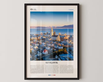 Reykjavik Print Iceland, Reykjavik Wall Art, Reykjavik Poster, Reykjavik Photo, Hallgrímskirkja, Harpa Concert Hall, Nordic Cityscape