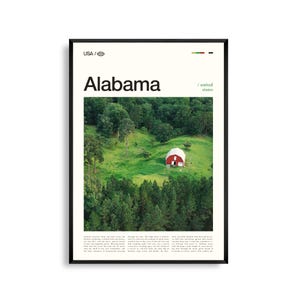 Impression Alabama Etats-Unis, art mural Alabama, affiche Alabama, photo Alabama, décoration paysage du sud, scène de la côte du golfe