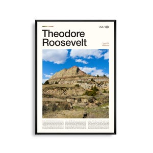 Impresión del Parque Nacional Theodore Roosevelt, arte mural de Dakota del Norte, póster de Badlands, paisaje de pradera, decoración natural, fotografía escénica