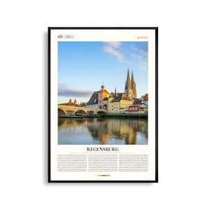 Regensburg Print Deutschland, Regensburg Wall Art, Regensburg Poster, Regensburg Foto, Steinerne Brücke, Altstadt, Donau, Dekor