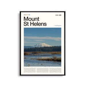 Mount St Helens Washington Wall Art, vulkanisch landschap print, Mount St Helens poster, schilderachtige Pacific Northwest fotografie, Washington