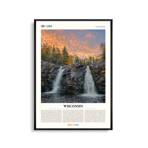 Impresión de Wisconsin, arte mural de Wisconsin, póster de Wisconsin, foto de Wisconsin, paisaje del Medio Oeste, decoración de los Grandes Lagos, arte rústico natural