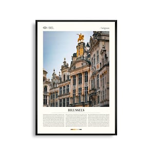 Brüssel Belgien Wandkunst, Historisches und Modernes Stadtbild, Brüssel Poster, Fotografie, Urban Dekor