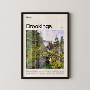Brookings Oregon Coast Print, krajobraz rzeki Chetco