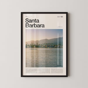 Santa Barbara Print California, Santa Barbara Wall Art, Santa Barbara Poster, Santa Barbara Photo, Stearns Wharf, Mission Santa Barbara