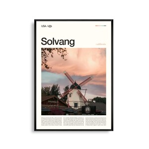 Solvang Print Kalifornien, Solvang Wandkunst, Solvang Poster, Solvang Foto, Alte Mission Santa Inés, Solvang Windmühlen, Hans Christian Anderse