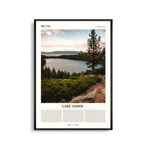 Lake Tahoe Druck Kalifornien, Lake Tahoe Wandkunst, Lake Tahoe Poster, Lake Tahoe Foto, Emerald Bay, Sand Hafen, Himmlischer Berg