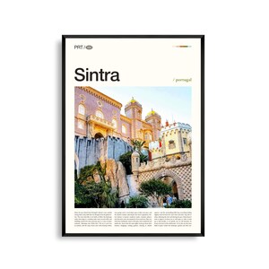 Sintra Poster Portugal, Sintra Wandkunst, Sintra Poster, Sintra Foto, Pena Palast, maurische Burg, üppige Hügel, romantische Architektur Dekoration