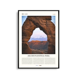 Impresión del Parque Nacional Arches, Arte mural del desierto de Utah, Póster de paisaje de Red Rock, Foto de Delicate Arch, Decoración natural del suroeste