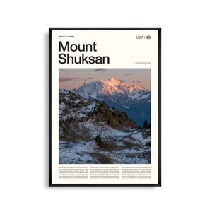 Mount Shuksan print Washington, Mount Shuksan kunst aan de muur, Mount Shuksan poster, Mount Shuksan foto, North Cascades decor, Alpine Mountain