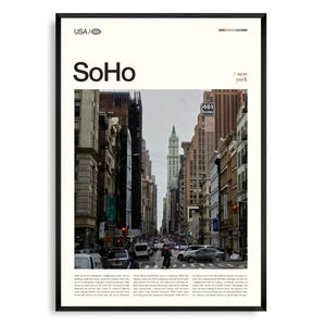 SoHo New York Wandkunst, Kultige Gusseisen Architektur Druck, SoHo Poster, Malerische Manhattan Street Fotografie, NYC Art Viertel Dekor