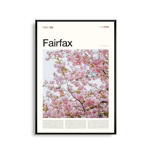 Fairfax Virginia Wandkunst, Historische Stadt Landschaftsdruck, Fairfax Poster, Malerische Landschaft im Norden von Virginia Fotografie, Dekoration für die Hauptstadtregion