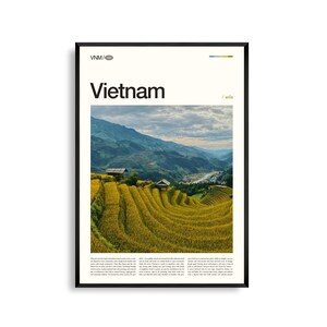 Arte mural de Vietnam, impresión de paisajes escénicos y patrimonio cultural, póster de Vietnam, fotografía del sudeste asiático, decoración de naturaleza y viajes