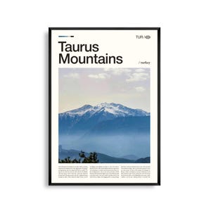 Impresión de las Montañas Tauro (Turquía), Arte mural de las Montañas Tauro, Póster de las Montañas Tauro, Paisaje montañoso, Picos escarpados, Decoración natural