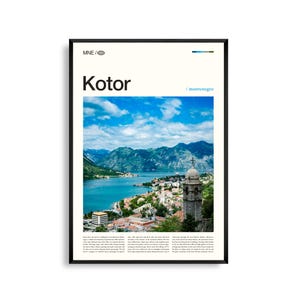 Kotor Kroatien Wandkunst, Adriatische Bucht Stadtbild Fotografie Druck, Kotor Poster, Malerische Küstendekoration, Historische Europäische Reise