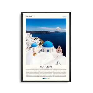 Santorini Print Griechenland, Santorini Wandkunst, Santorini Poster, Santorini Foto, Blaue Kuppeln, Caldera Ansichten, Sonnenuntergang, Ägäische Insel Dekor
