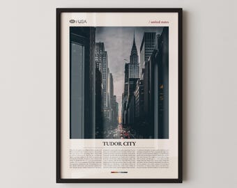 Tudor City New York Wall Art, Historic Midtown Architecture Print, Tudor City Poster, Scenic Manhattan Skyline Photography, NYC Urban Decor