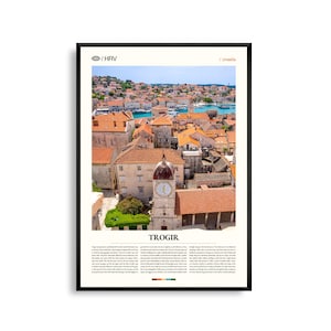 Trogir Print Kroatien, Trogir Wand Kunst, Trogir Poster, Trogir Foto, Historische Altstadt, Adria Küste, Mittelalterliche Architektur, Dekor am Meer