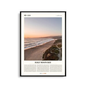 Stampa Half Moon Bay California, Half Moon Bay Wall Art, Half Moon Bay Poster, Half Moon Bay Foto, Mavericks Beach, Pillar Point Harbor