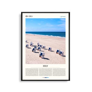 Sylt Print Deutschland, Sylt Wandkunst, Sylt Poster, Sylt Foto, Nordseeküste, Dünen, Leuchttürme, Insel Landschaft Dekor