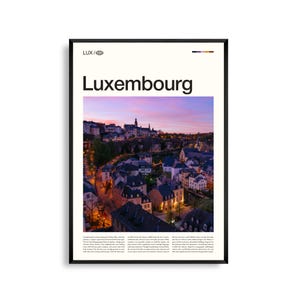 Luxemburg kunst aan de muur, historisch stadsgezicht en vallei fotografie print, Luxemburg poster, schilderachtig Europees decor, reiskunstwerk