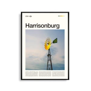 Harrisonburg Virginia Wall Art, Shenandoah Valley landschap print, Harrisonburg poster, schilderachtige Blue Ridge fotografie, decor van de historische stad