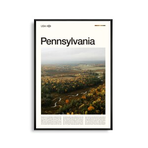 Impresión de Pensilvania, arte mural de Pensilvania, póster de Pensilvania, fotografía de paisaje de los Apalaches, decoración de la costa este, arte rústico natural