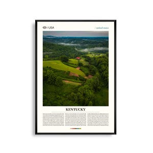 Kentucky Wandkunst, sanfte Hügel und Pferdelandschaft, Druck, Kentucky Poster, Bluegrass Region Fotografie, südliches Heartland