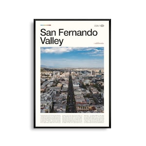 San Fernando Valley print Californië, San Fernando Valley kunst aan de muur, San Fernando Valley poster, San Fernando Valley foto,