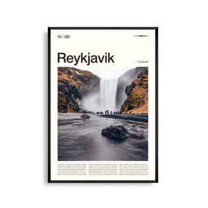 Reykjavik Print Islandia, Reykjavik Wall Art, Cartel de Reykjavik, Foto de Reykjavik, Hallgrímskirkja, Sala de Conciertos Harpa, Paisaje urbano nórdico