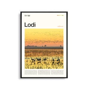 Impression Lodi Californie, art mural Lodi, affiche Lodi, photo Lodi, lac Lodi, Micke Grove Park, route des vins de Lodi, centre-ville de Lodi