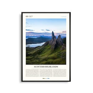 Impresión de las Tierras Altas de Escocia, arte mural de las Tierras Altas, póster de las Tierras Altas, foto de las Tierras Altas, lagos, montañas, Glen Coe, decoración de paisajes naturales