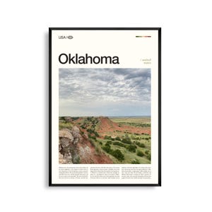 Impresión de Oklahoma, Arte mural de Oklahoma, Póster de Oklahoma, Fotografía de paisaje de las Grandes Llanuras, Decoración del Medio Oeste, Fotografía de naturaleza rústica