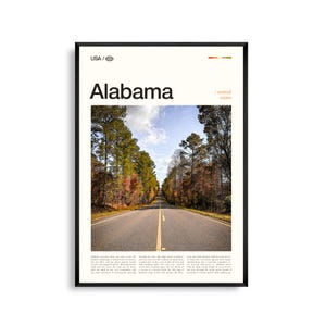 Alabama print VS, kunst aan de muur Alabama, poster van Alabama, foto van Alabama, decor zuidelijk landschap, scène Gulf Coast