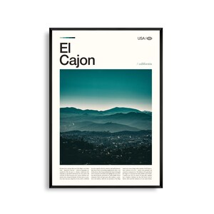 El Cajon Californië muurkunst, Inland Valley landschapsdruk, El Cajon poster, schilderachtige fotografie Zuid-Californië, East San Diego County