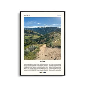 Boise print Idaho, Boise muurkunst, Boise poster, stadsgezicht foto, Treasure Valley decor, stedelijk landschap natuurkunst
