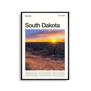 Impresión de Dakota del Sur, Arte mural de Dakota del Sur, Póster de Dakota del Sur, Foto de paisaje de pradera, Decoración natural del Medio Oeste, Arte mural escénico