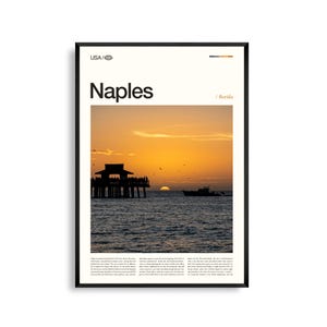 Impresión de Nápoles, Florida, arte mural de Nápoles, póster de Nápoles, fotografía de Nápoles, muelle de Nápoles, Quinta Avenida Sur, parque Clam Pass