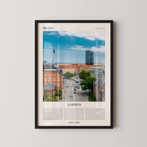 Aarhus Print Schwarzweiß Nr. 1, Aarhus, Wandkunst, Aarhus Poster, Aarhus Foto, Aarhus Wanddekor, Stadtdruck, Dänemark, Århus, Danmark