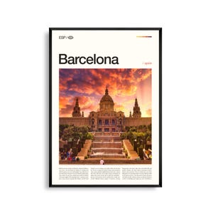 Barcelona Spanien Wandkunst, Kultige Stadtbild und Architektur Poster, Barcelona Poster, Katalonien Fotografie, Mediterranes Dekor