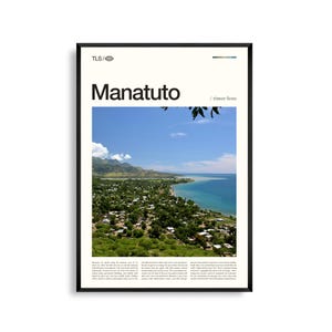Art mural Manatuto Timor oriental, impression paysage côtier et de montagne, affiche de Manatuto, photographie pittoresque du Timor oriental, décoration d'Asie du Sud-Est