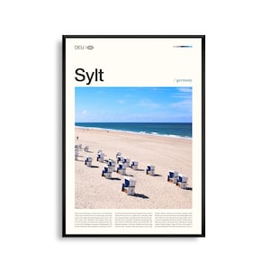 Sylt Print Deutschland, Sylt Wandkunst, Sylt Poster, Sylt Foto, Nordseeküste, Dünen, Leuchttürme, Insel Landschaft Dekor