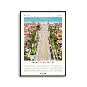 Impression Huntington Beach en Californie, art mural Huntington Beach, affiche Huntington Beach, photo Huntington Beach, Huntington Pier, Bolsa Chica