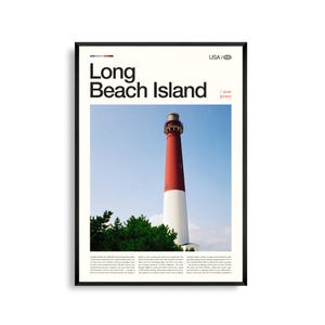 Art mural de Long Beach Island, New Jersey, impression du littoral, affiche de l'île de Long Beach, photographie pittoresque de la côte du New Jersey, maison côtière
