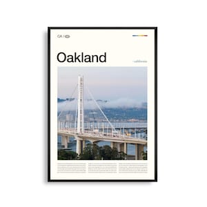 Impresión de Oakland, California, Arte mural de Oakland, Póster de Oakland, Foto de Oakland, Lago Merritt, Museo de Oakland de California, Jack London Square,