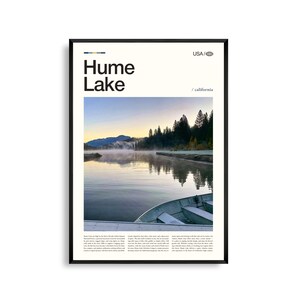 Hume Lake Kalifornien Wandkunst, Bergsee Landschaft Druck, Hume Lake Poster, Malerische Landschaft der Bergkette Nevadaarbeit, Sequoia National Forest