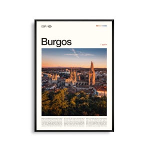 Burgos Spanien Wandkunst, Historische Kathedrale Stadt Poster, Burgos Poster, Malerische Kastilien und León Fotografie, Nordspanien Dekor