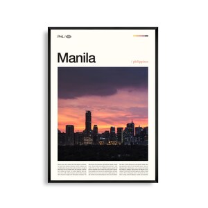 Manila, Filippine - Arte murale, stampa di paesaggi urbani storici e tramonti sulla baia, poster di Manila, fotografia panoramica del Sud-est asiatico, arredamento urbano