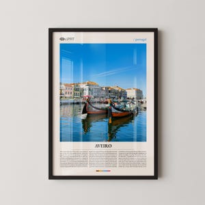 Aveiro Portugal Wall Art, Colorful Canal Cityscape Print, Aveiro Poster, Scenic Coastal Photography, Portuguese Charm Decor