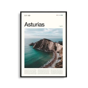 Asturien Spanien Wand Kunst, Berg- und Küstenlandschaft Druck, Asturien Poster, Malerische Nordspanien Fotografie, Natur Dekor